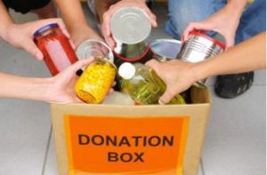 donation box with canned food